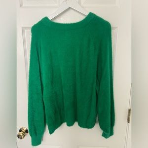Aerie Kelly green fuzzy sweater